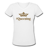 #Queening ~ Gold Glitz ~ Women's V-Neck T-Shirt - white