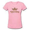 #Queening ~ Gold Glitz ~ Women's V-Neck T-Shirt - pink