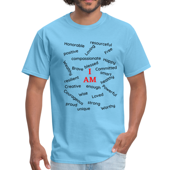 I AM ~ Mens Unisex Classic T-Shirt - aquatic blue