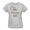 His Forever Girl Gold/Heart Women's T-Shirt - heather gray