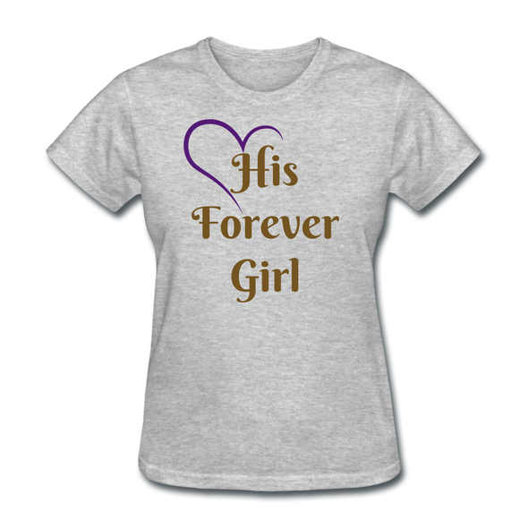 His Forever Girl Gold/Heart Women's T-Shirt - heather gray