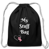 Breast Cancer awareness Cotton Drawstring Bag - black