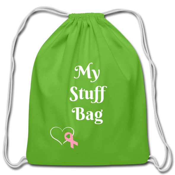 Breast Cancer awareness Cotton Drawstring Bag - clover
