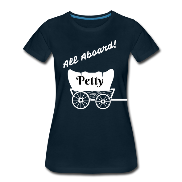 Petty Wagon (wht) Women’s Premium T-Shirt - deep navy