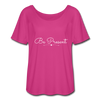Be Present Women’s Flowy T-Shirt (white) - dark pink