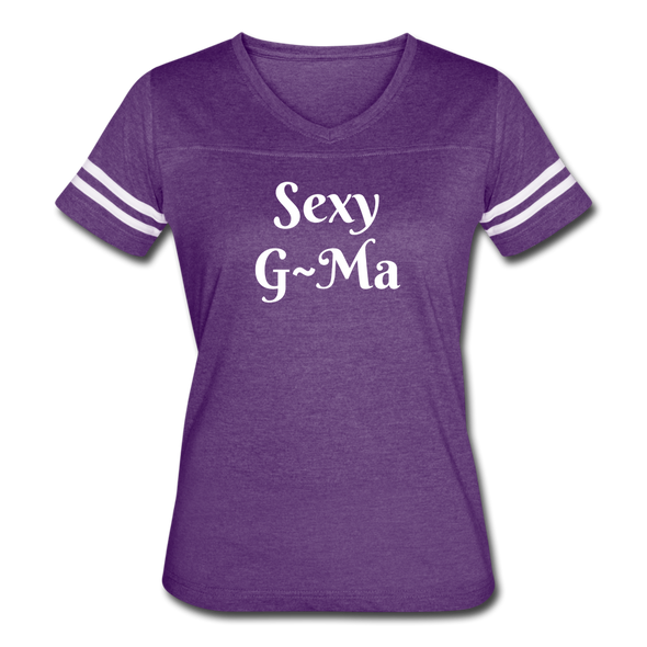 Sexy G~ Ma Women’s Vintage Sport T-Shirt - vintage purple/white