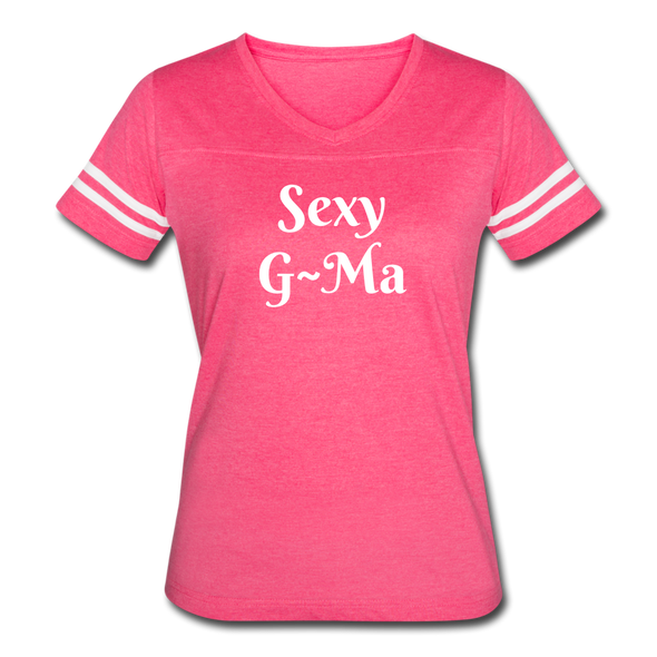 Sexy G~ Ma Women’s Vintage Sport T-Shirt - vintage pink/white