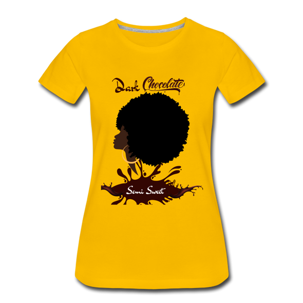 Dark Chocolate ~ Women’s Premium T-Shirt - sun yellow