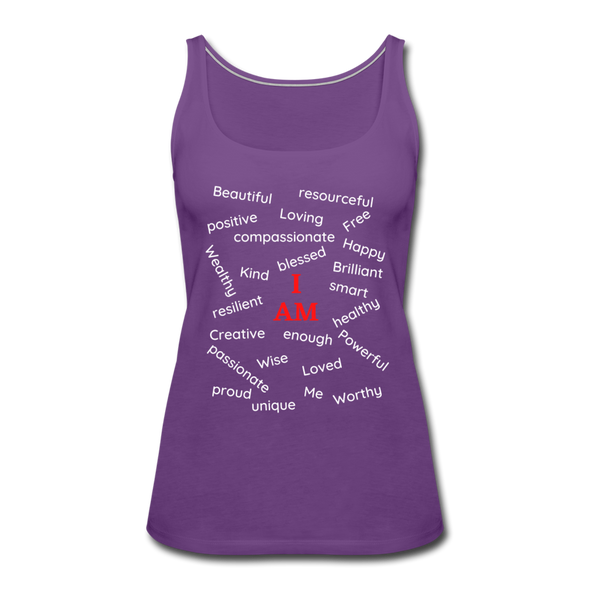 I AM! ~ Women’s Premium Tank Top - purple