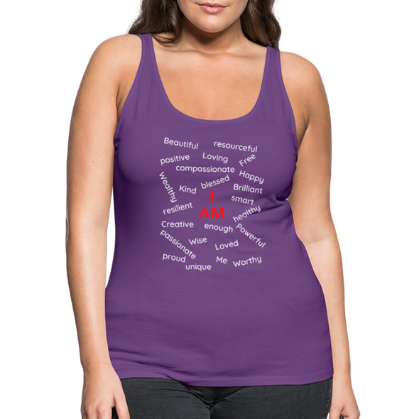 I AM! ~ Women’s Premium Tank Top - purple