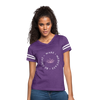 Wake  Meditate  Be Great ~ Women’s Vintage Sport T-Shirt - vintage purple/white