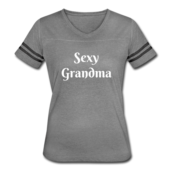 Sexy Grandma ~ Women's Tri-Blend V-Neck T-Shirt - heather gray/charcoal