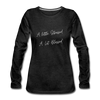A little stressed, A lot blessed ~ Women's Premium Slim Fit Long Sleeve T-Shirt - charcoal grey