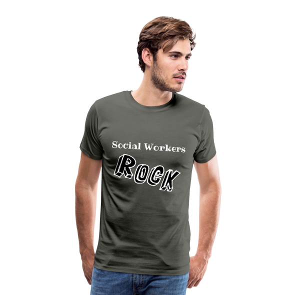 Social Workers Rock ~ Men's Premium T-Shirt - asphalt gray