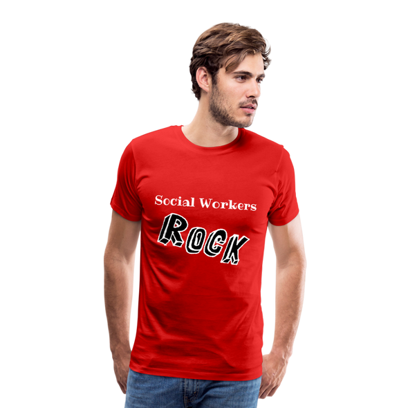 Social Workers Rock ~ Men's Premium T-Shirt - red