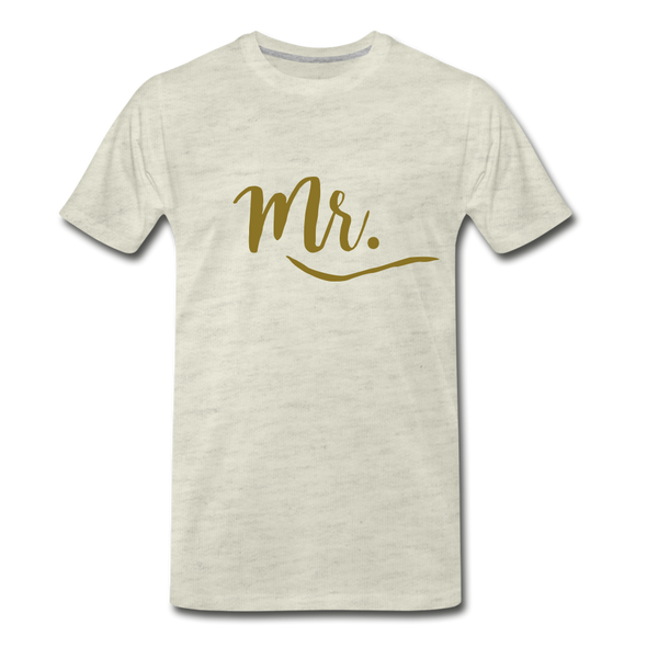 Mr. Gold lettering - Men's Premium T-Shirt - heather oatmeal