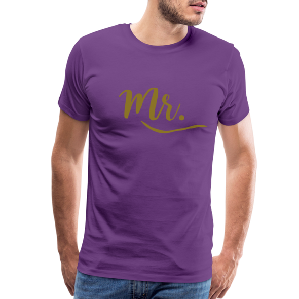 Mr. Gold lettering - Men's Premium T-Shirt - purple