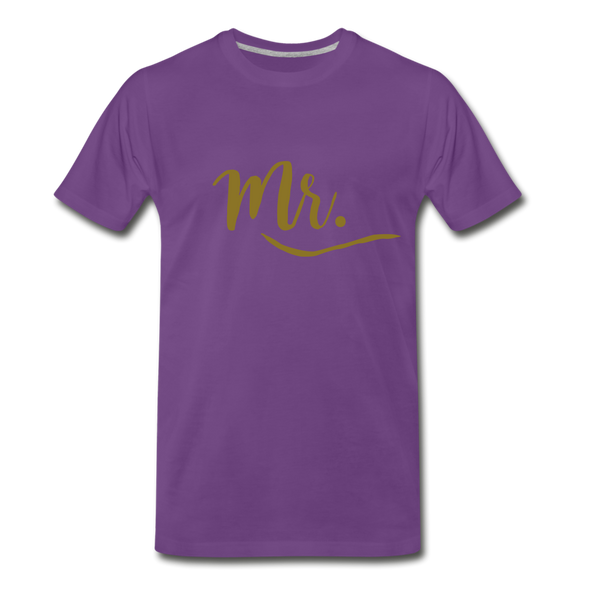Mr. Gold lettering - Men's Premium T-Shirt - purple