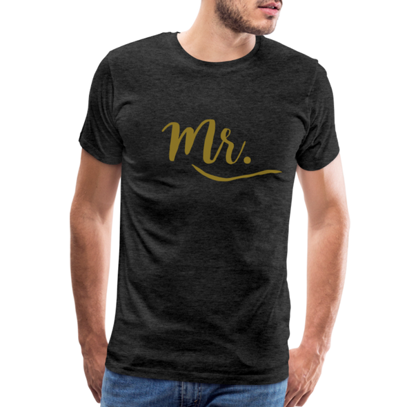 Mr. Gold lettering - Men's Premium T-Shirt - charcoal grey