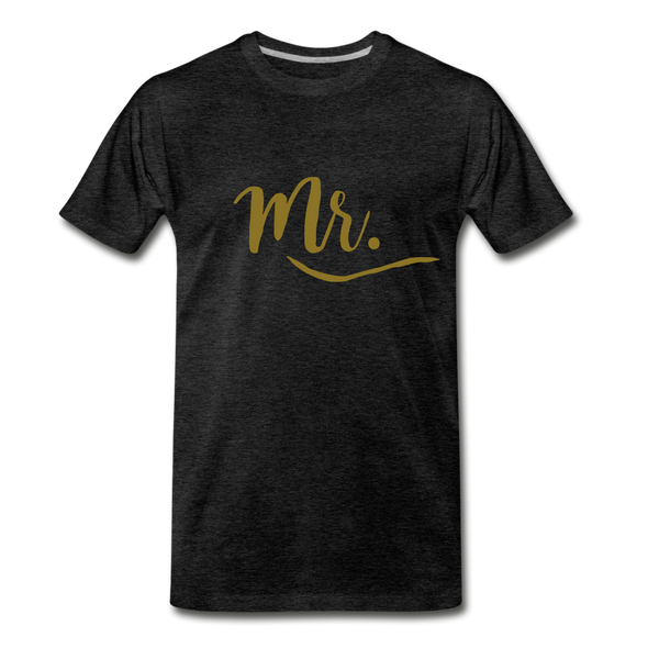 Mr. Gold lettering - Men's Premium T-Shirt - charcoal grey