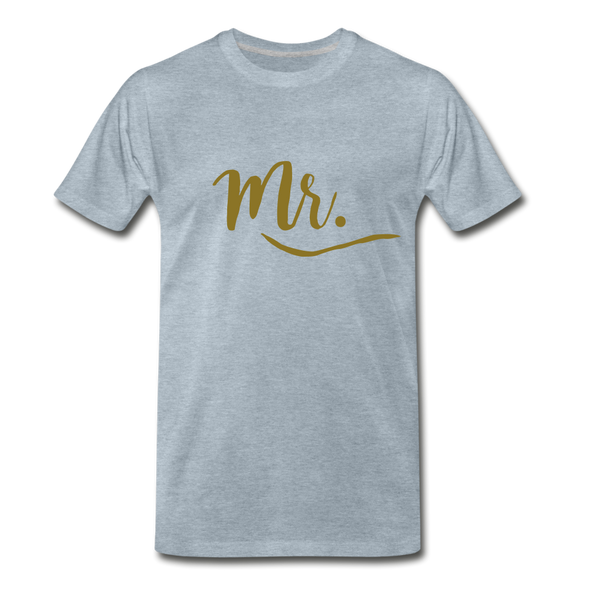 Mr. Gold lettering - Men's Premium T-Shirt - heather ice blue