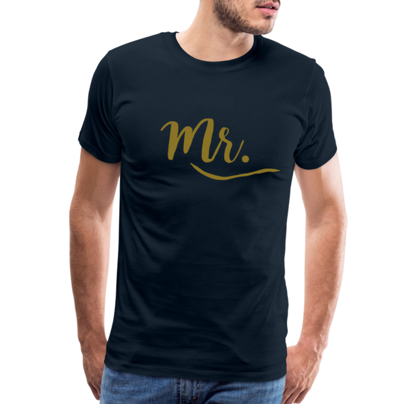 Mr. Gold lettering - Men's Premium T-Shirt - deep navy