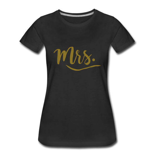 Mrs. ~ Gold lettering Women’s Premium T-Shirt - black