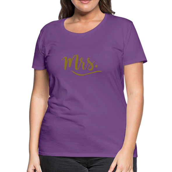 Mrs. ~ Gold lettering Women’s Premium T-Shirt - purple
