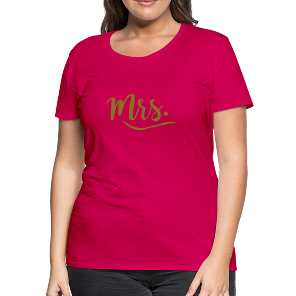 Mrs. ~ Gold lettering Women’s Premium T-Shirt - dark pink