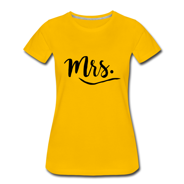 Mrs. ~ Black Lettering -Women’s Premium T-Shirt - sun yellow