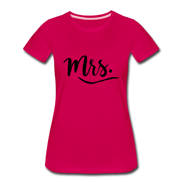Mrs. ~ Black Lettering -Women’s Premium T-Shirt - dark pink