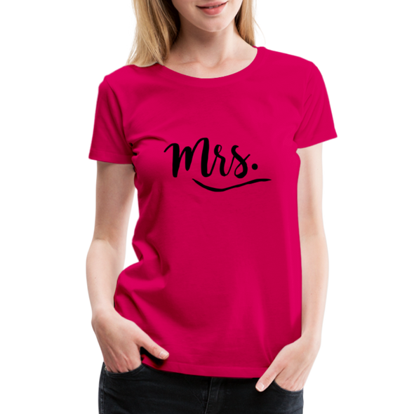 Mrs. ~ Black Lettering -Women’s Premium T-Shirt - dark pink