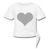 The Shimmery, Shiny, Sexy, Sparkly, Heart Shirt! ~ Women's Knotted T-Shirt - white