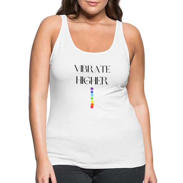 Vibrate Higher Chakras Tank ~ Women’s Premium Tank Top - white