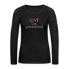 Love is my Superpower ~ Women's Premium Long Sleeve T-Shirt - charcoal grey