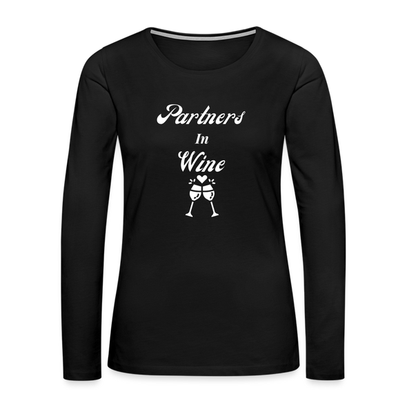 Partners in Wine ~ Women's Premium Long Sleeve T-Shirt - black